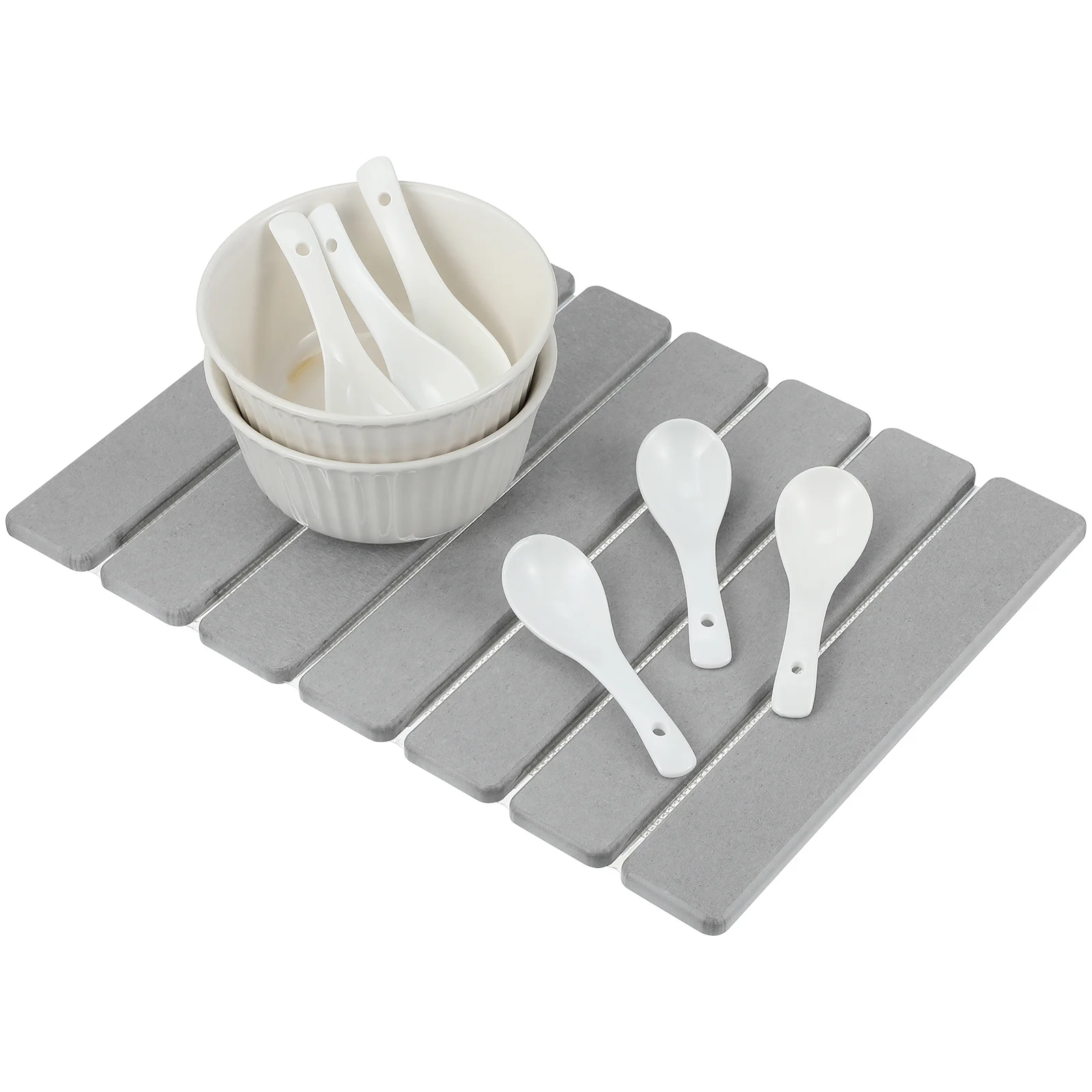 

Kitchen Drying Pad Stone Absorbent Countertop Mat For Dish Bowl Cup Bottle Plate Fast Dry Heat Resistant Non-Slip Kitchen
