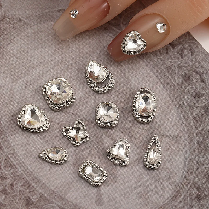 

10PCS 3D Crystal Nail Art Rhinestone Charms Gems Diamond Jewelry Parts Accessories Manicure Nails Decoration Supplies Material C