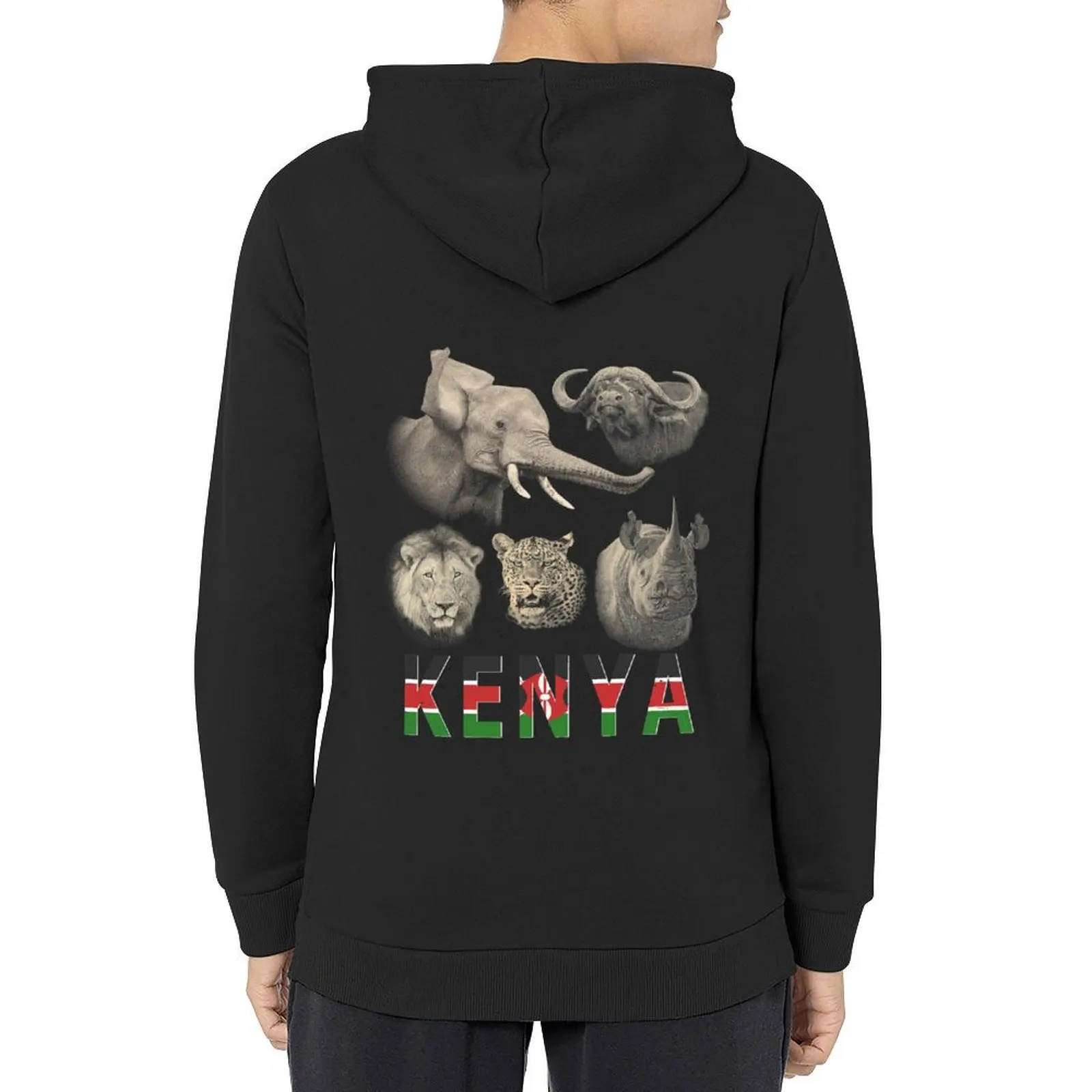 

Kenya Big Five Africa Safari Hoodie hooded shirt men's autumn clothes korean autumn clothes men's sweat-shirt graphic hoodie