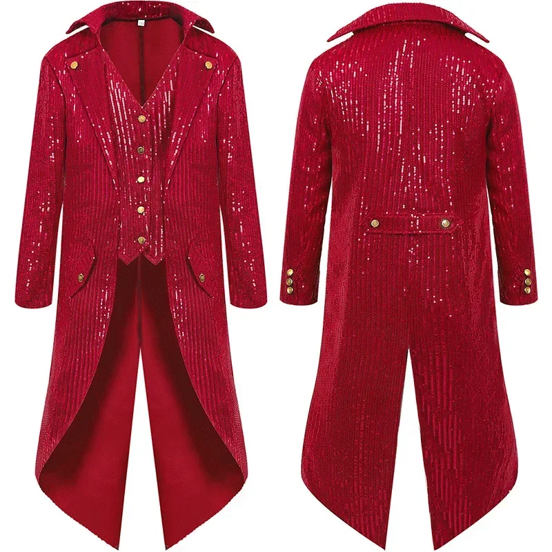 

Новый мужской фрак в викторианском стиле, винтажный смокинг, пальто, средневековый, большие размеры, костюм для косплея на Хэллоуин, мужская куртка в стиле стимпанк, готическая куртка