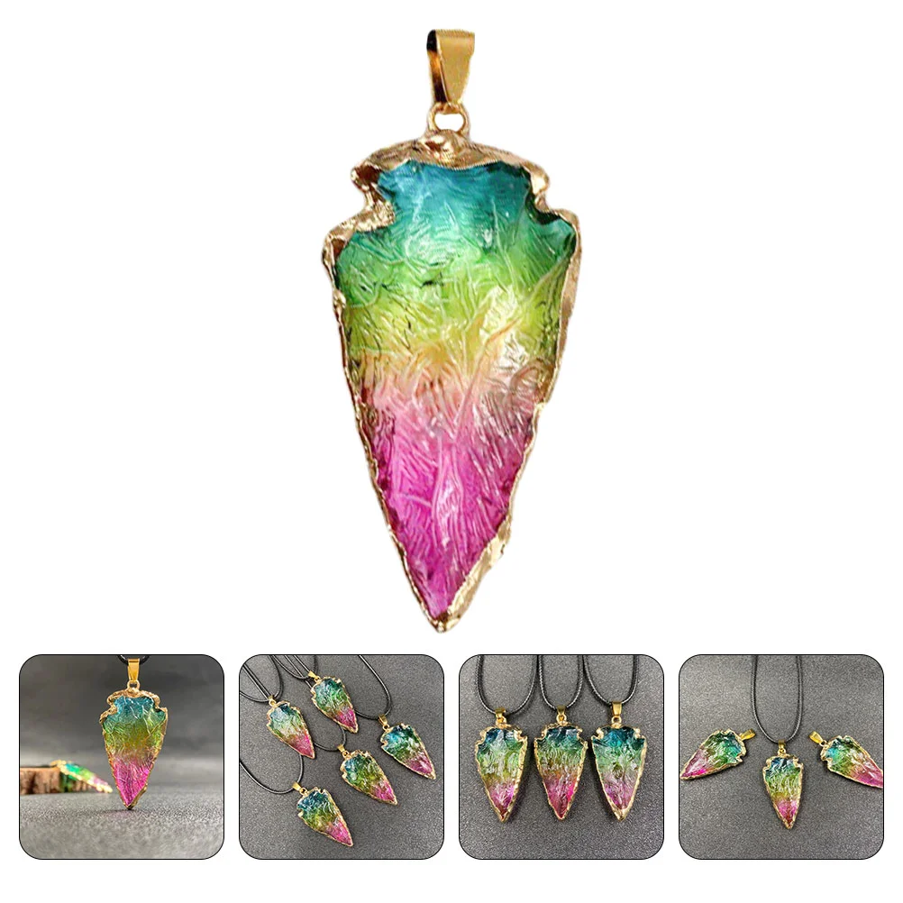 Decor Triangle Pendant Keychain DIY Hanging Keyholder Necklace Colorful Stone Small Craft