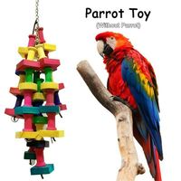 1pcs Parrot Chewing Toy Bird Parrot Blocks Knots Tearing Toy Bird Cage Bite Toy For African Grey Macaws Cockatoos