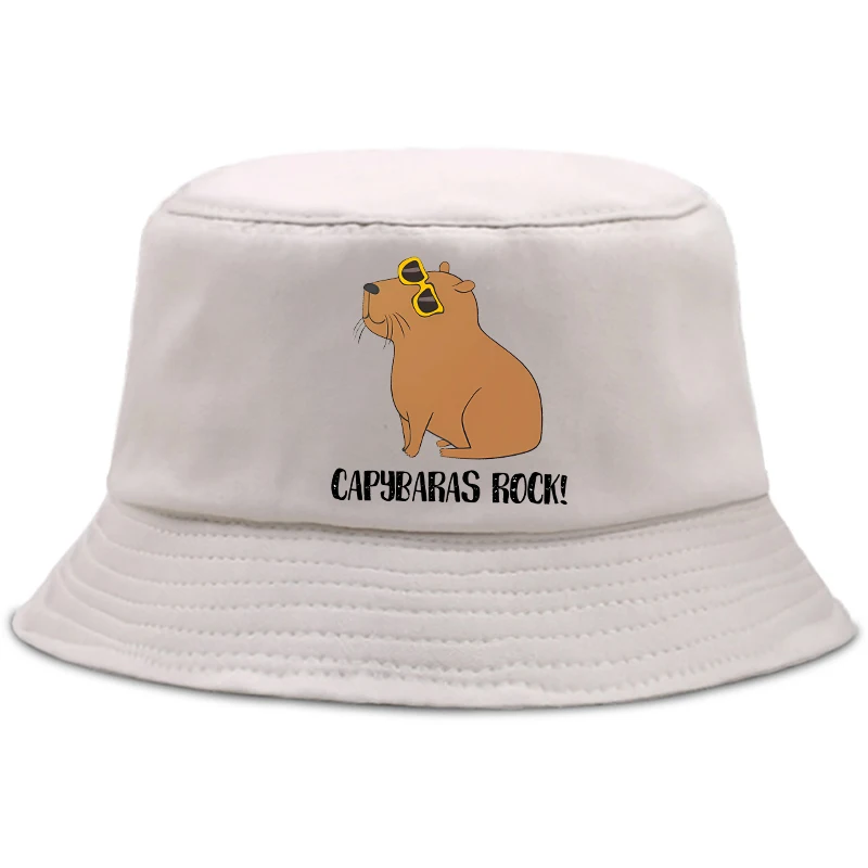 Cute Capybara Summer Bucket Hat Women Men cartoon Panama Cap The Design Flat Visor hat Harajuku 90s Fisherman hat Bucket hats