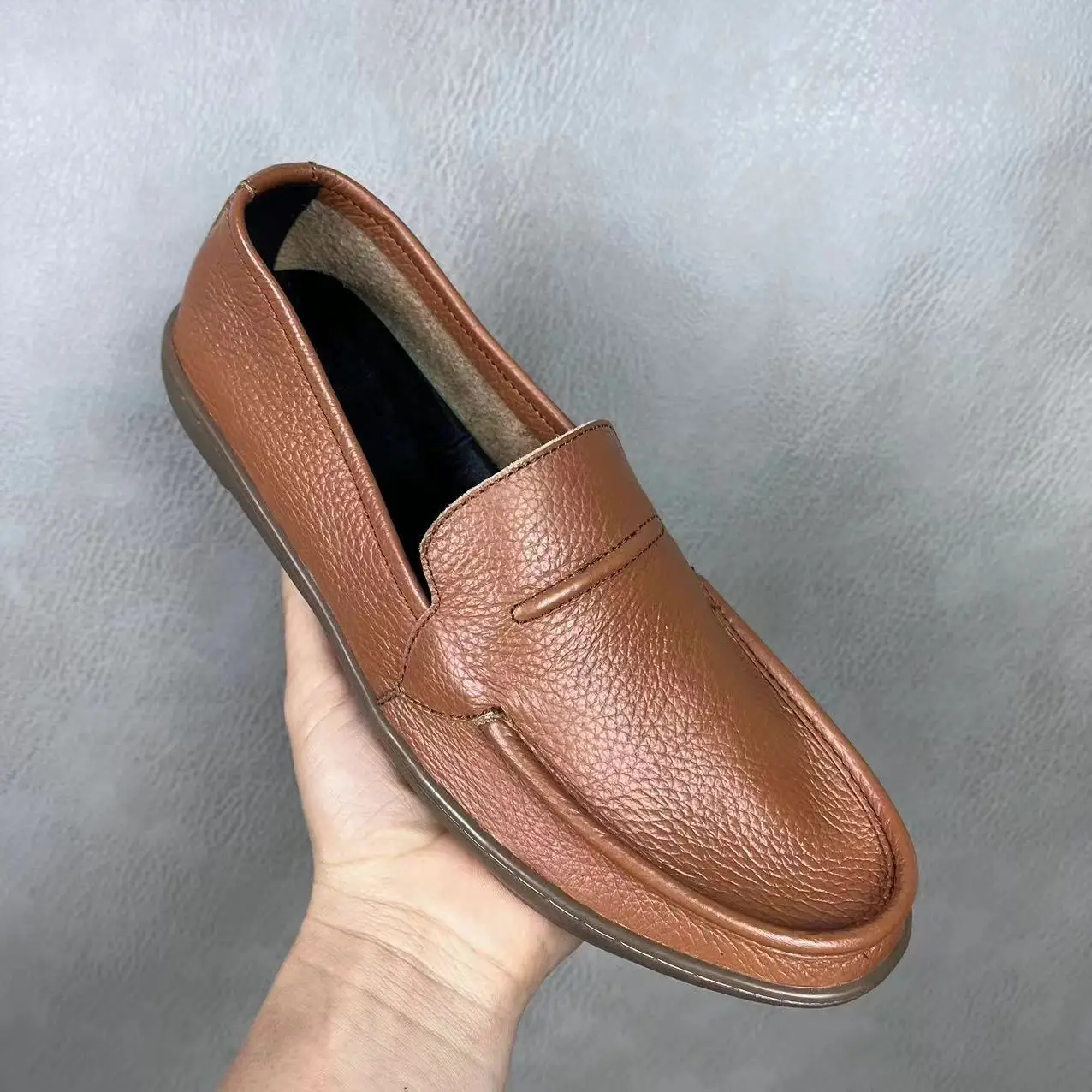 

Soft Breathable Round Toe Leather Shoes for Men Designer Size 45 2025 Trend Summer Sale on Elegant Legitimate Man Casual Shoe