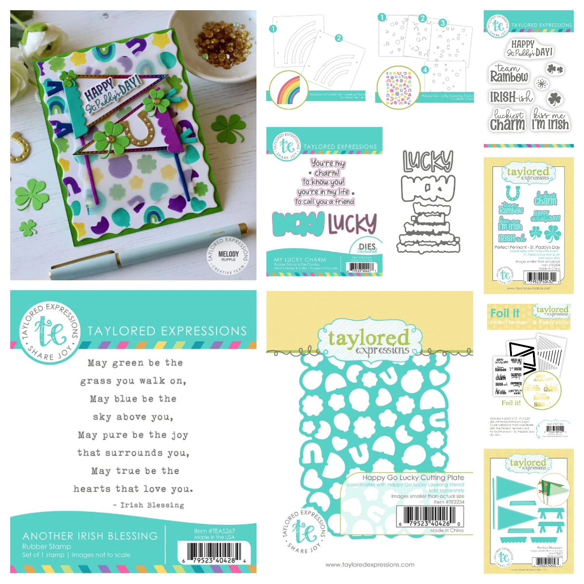 

Easter 2025 New Stamp Die Combo Happy Go Lucky Perfect Pennant St. Paddy's Day Clear Stamp Set DIY Scrapbook Diary Handmade Gift