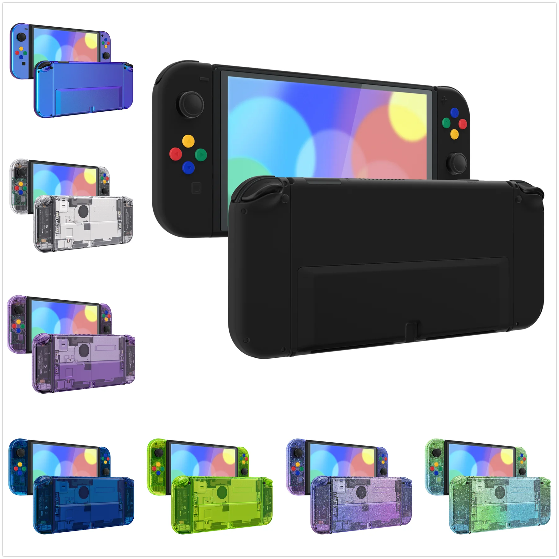 

Чехол для Nintendo Switch OLED, сменная задняя пластина, откидная подставка и кнопки корпуса Joycon