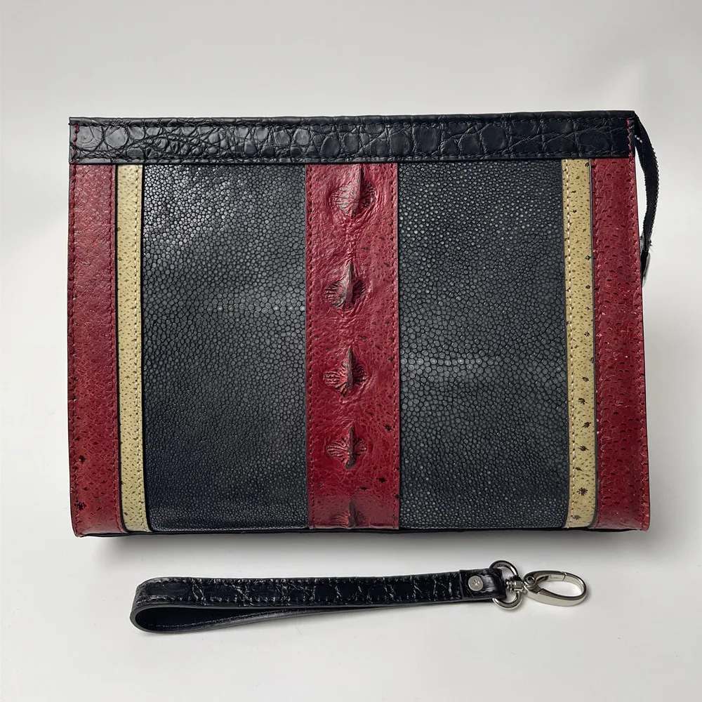 

New fashion genuine leather men's handbag casual wallet luxury large-capacity men's wrist bag