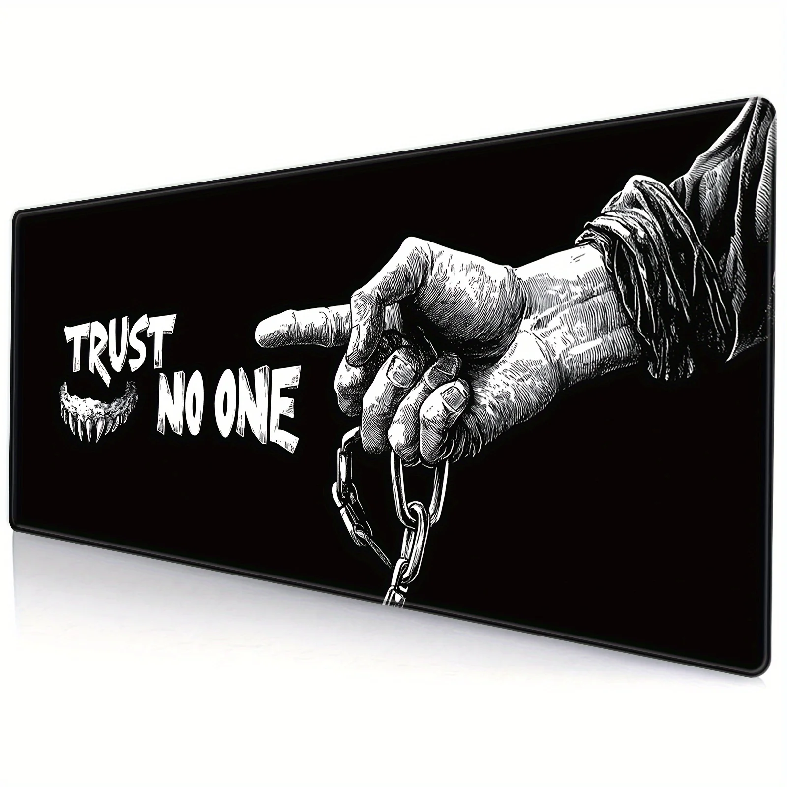 Trust No One Design Large Mouse Pad 900x400x3MM Non-Slip keyboard pad Black Desk Mat for Gamers Office for PC gaming accessories