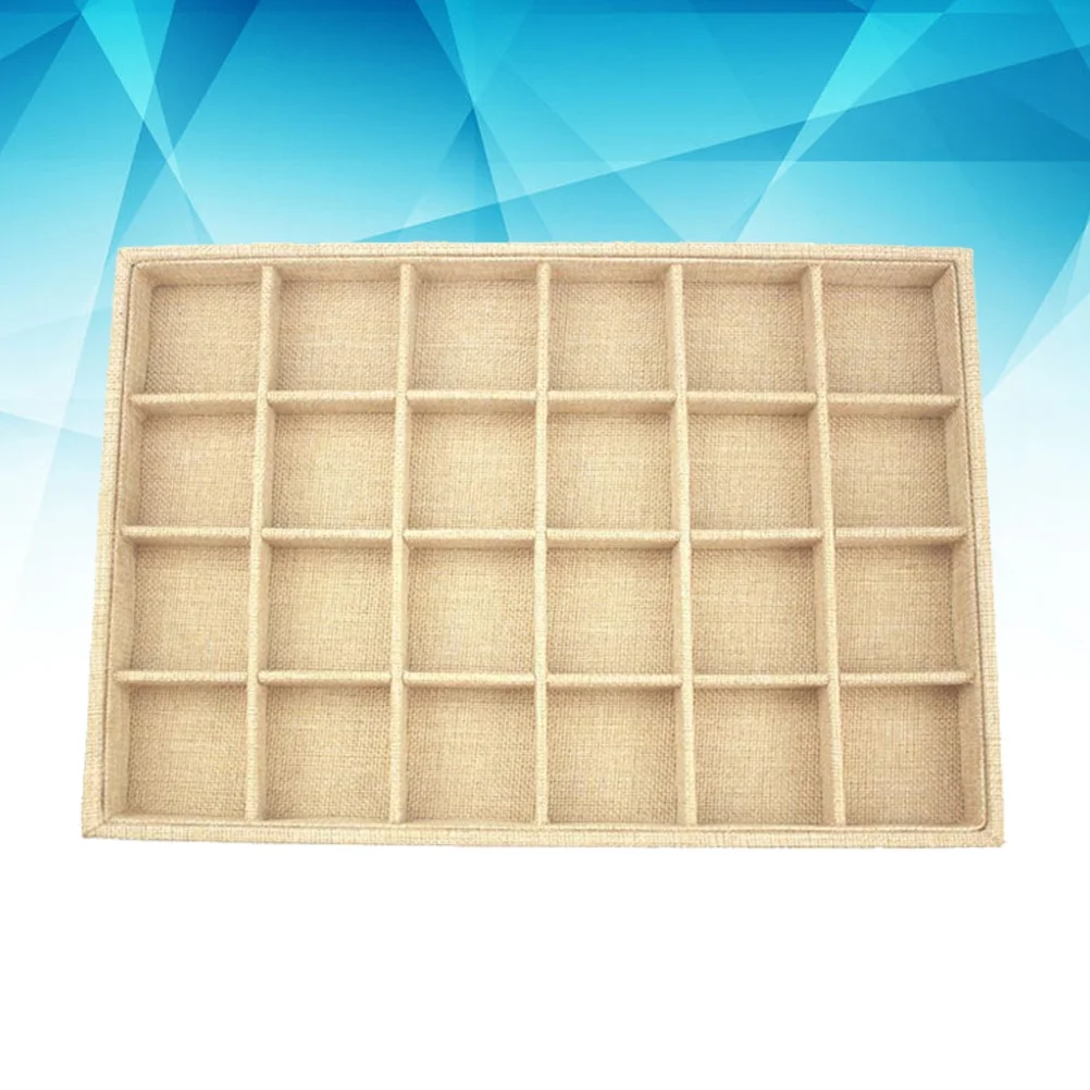 

Organizer for Glasses Jewelry Tray Showcase Sackcloth Display Bracelet Earrings