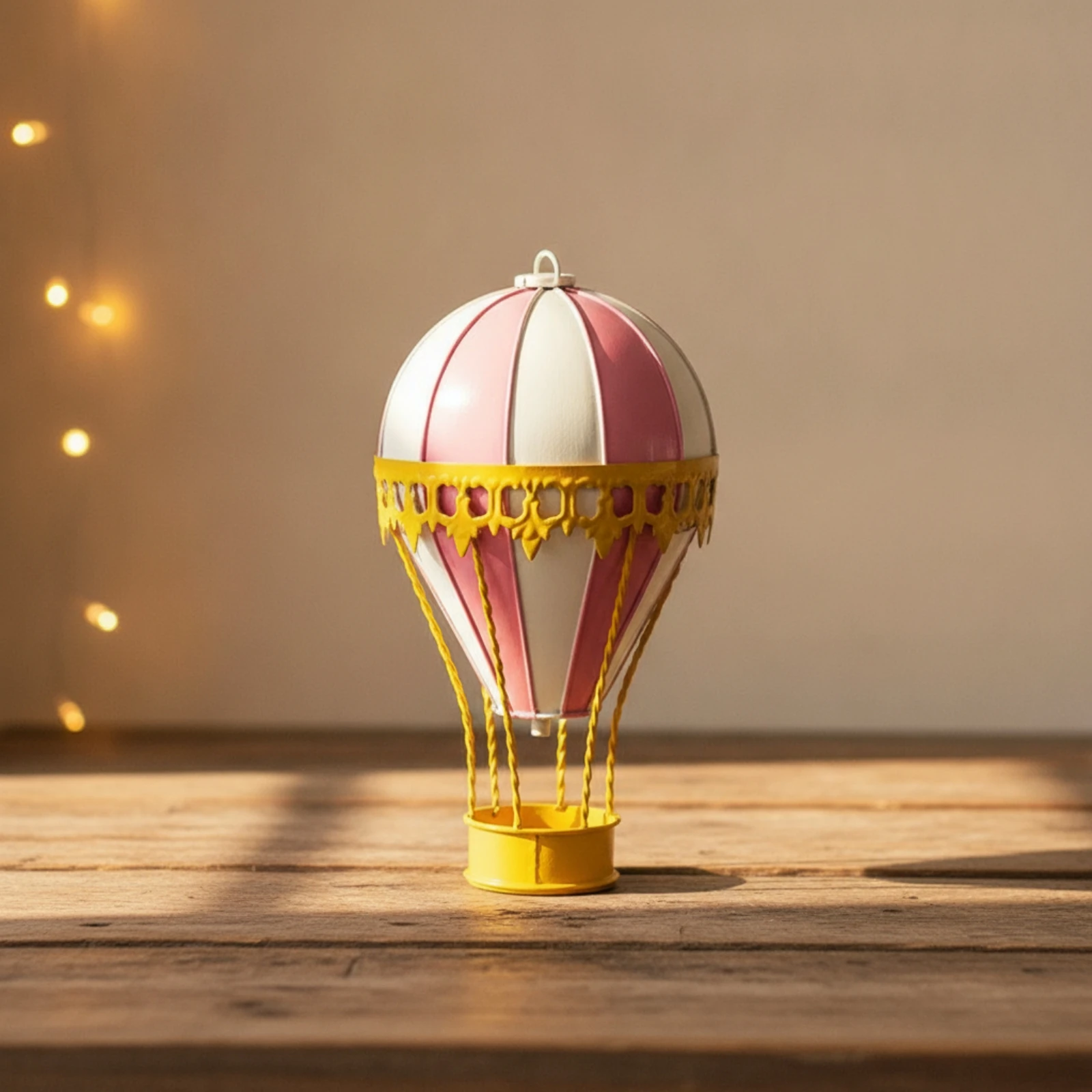Ornamento de Balão de Ar Quente Artesanal em Metal, Decoração Resistente e Inquebrável para Janela, Café