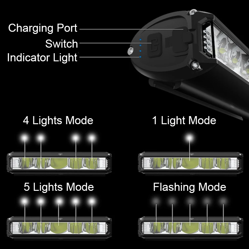 자전거 라이트 5P90 LED 전면 더블 브래킷 보조배터리, MTB 산악 자전거 램프, 자전거 헤드라이트, 사이클링 액세서리 테일, 10000mAh