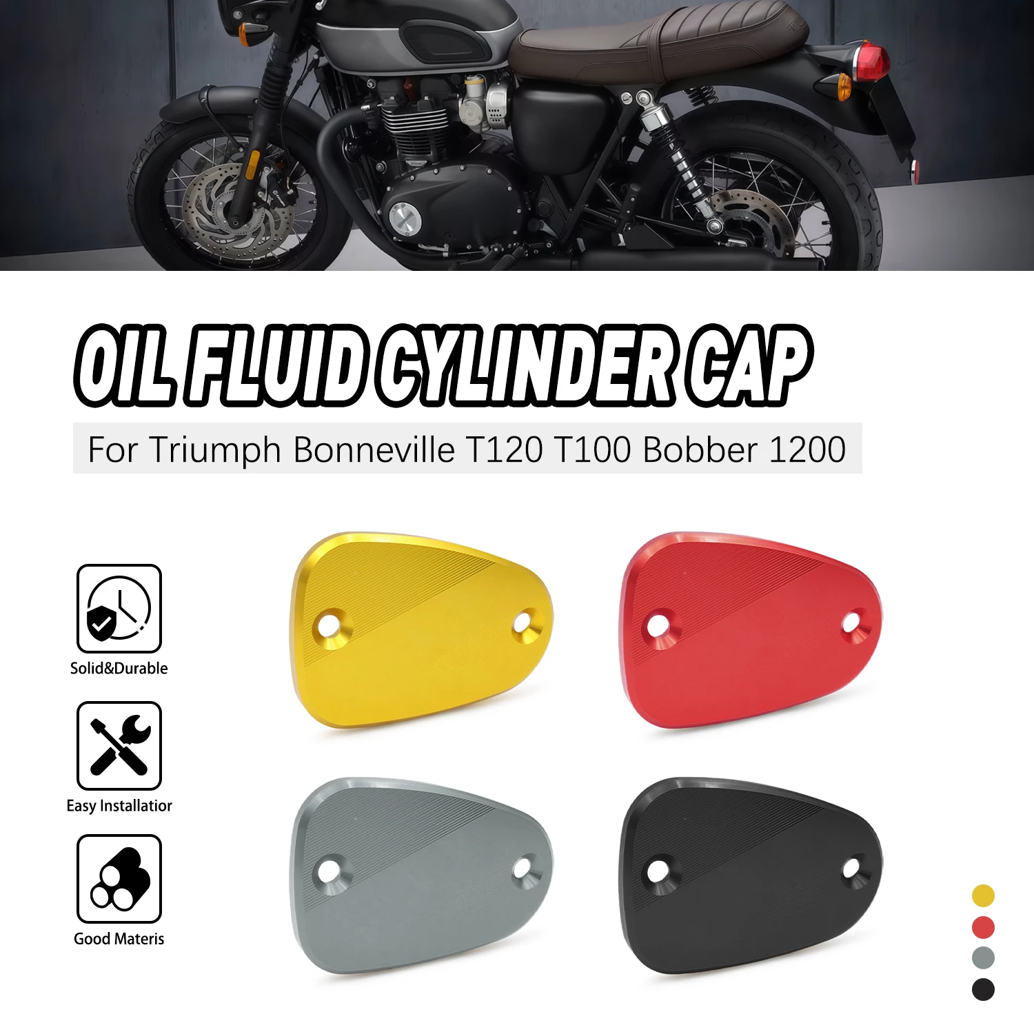 

Front Brake Reservoir Master Cylinder Cover For Triumph Bonneville T120 T100 Bobber 1200 Motorcycle Brake Pump Cover Replacement