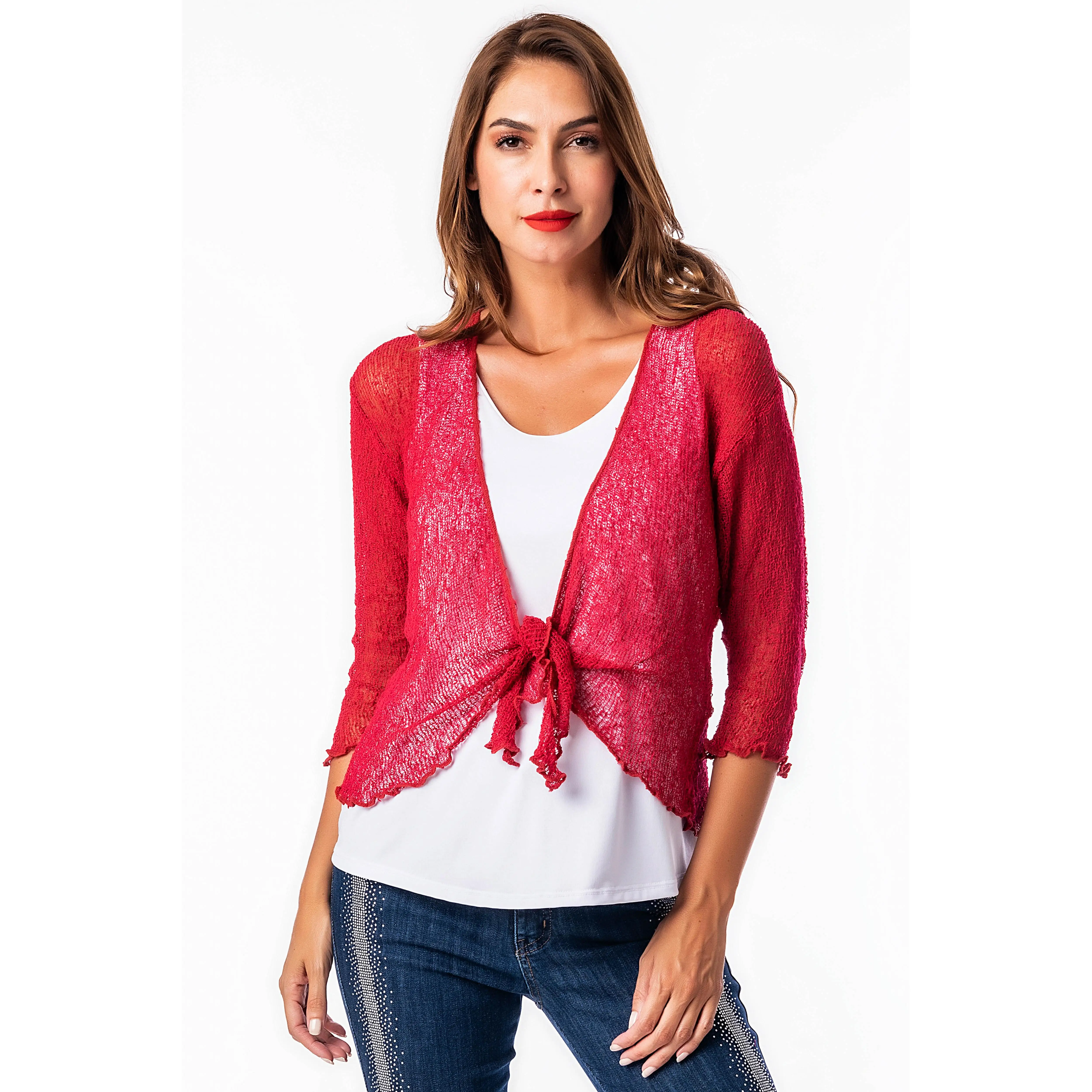 Top Bolero – Masquenada - Torera Color Burdeos - Talla Unica