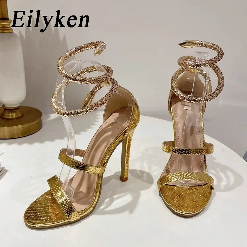 Eilyken Street Style Open Toe Ankle Strap Women Sandals Sexy Hollow Out Thin High Heels Banquet Prom Summer Shoes