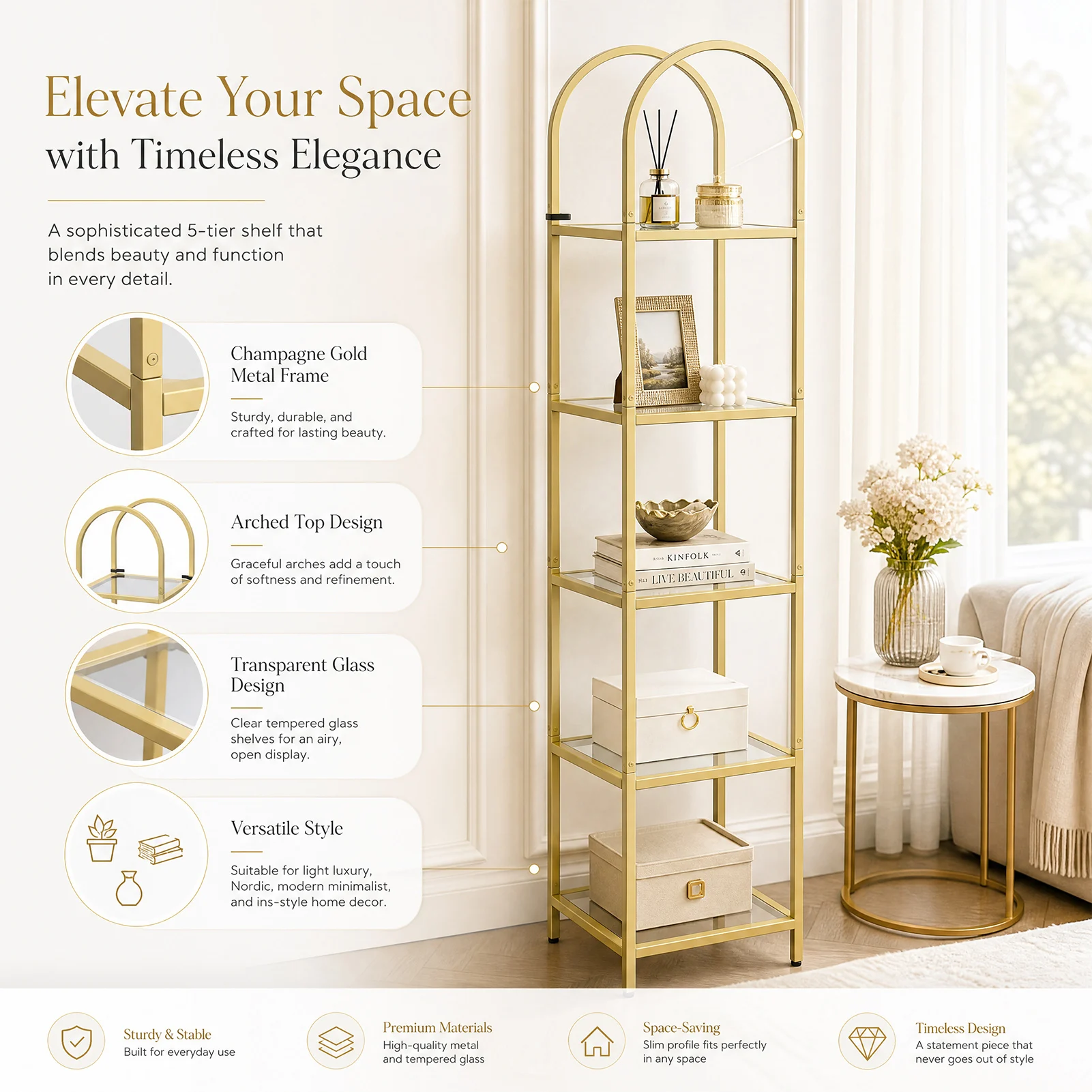【US】5 Tier Open Bookshelf Meta - огляд і ціна Bookshelf 5 Tier