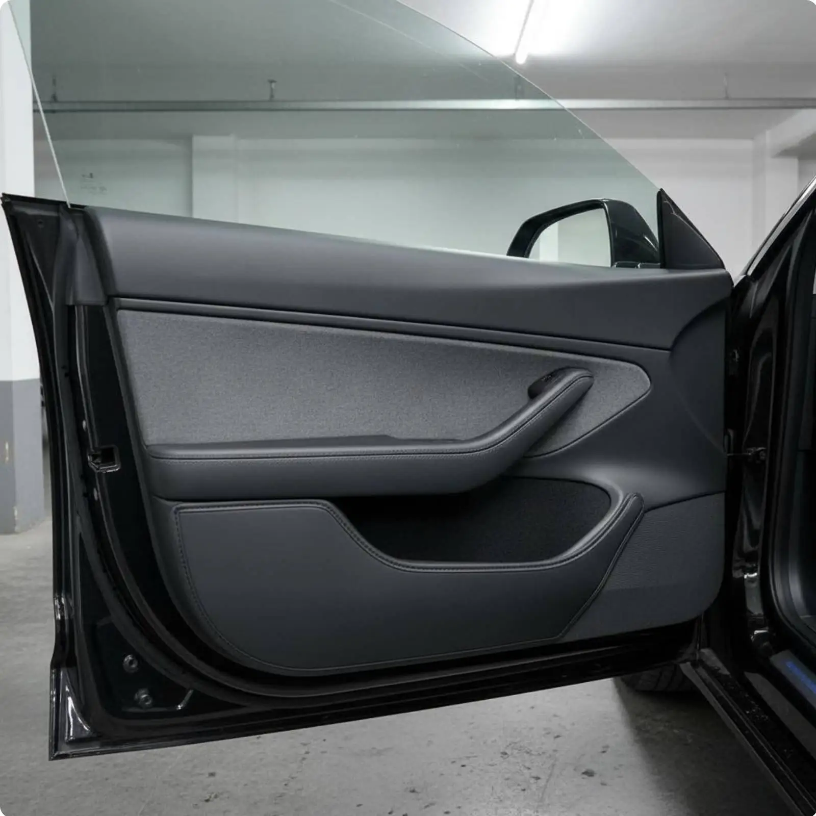 車のドアキックプロテクターパッド-マイクロファイバーレザー-センターコンソールサイドシールド-車両用-防傷-防水-簡単清掃マット