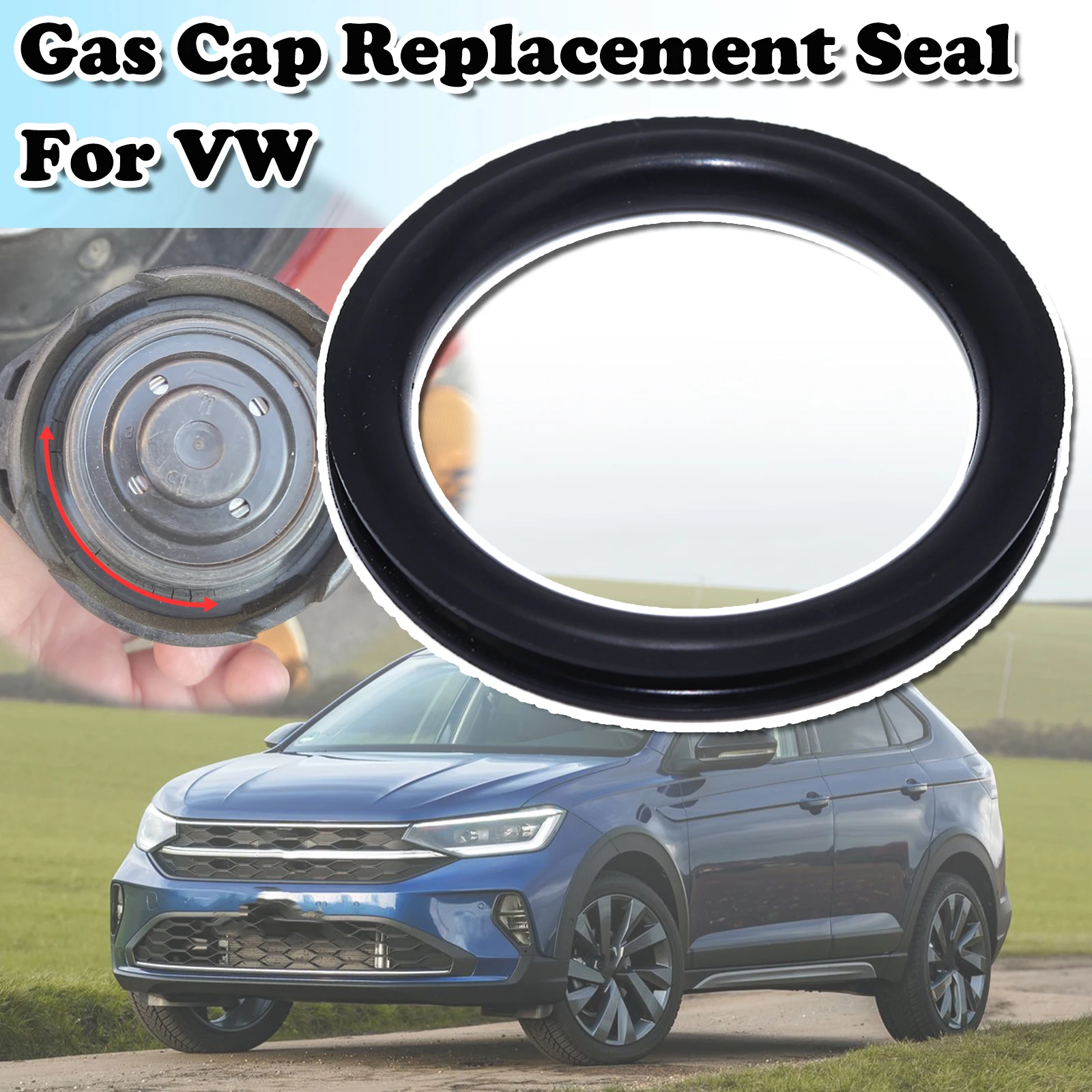 For VW T-Cross T-Roc Taigo Taigun Teramont Tank Cap Seal Fuel Tank Filler Neck Repair V Shape O-ring Rubber Gasket Washer 55x5mm