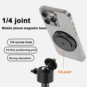 Magnetický stojan na mobilní telefon s 1/4 otvorem pro šroub pro MagSafe 13 14 15 Pro, magnetický držák telefonu do auta, příslušenství D1F8 8 nejlepší prodej Držák telefonu do auta se šroubem - №3