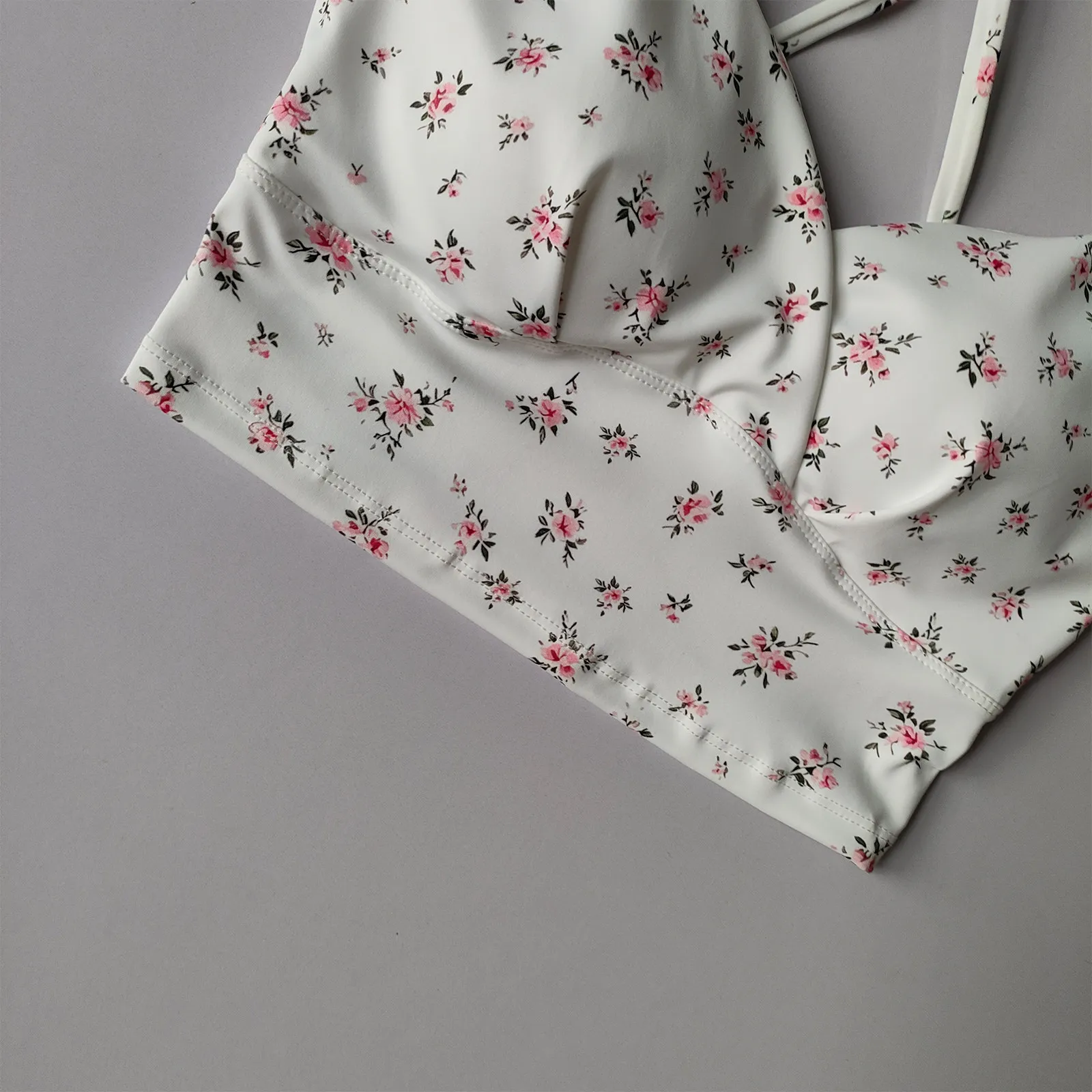 Kirschmuster-Yoga-Top für Damen mit Brustpolster, festem Cup, schönem Rücken, Sport-BH, Lauf- und Fitnesskleidung, Oberbekleidung, Trägertop – Detail 10