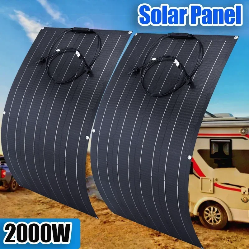 2000w1500w1000w500w Super Power Solar Panel Suitable For RV Boat Car Household  Camping 18V 36V Battery Charger Solar Panel Kits