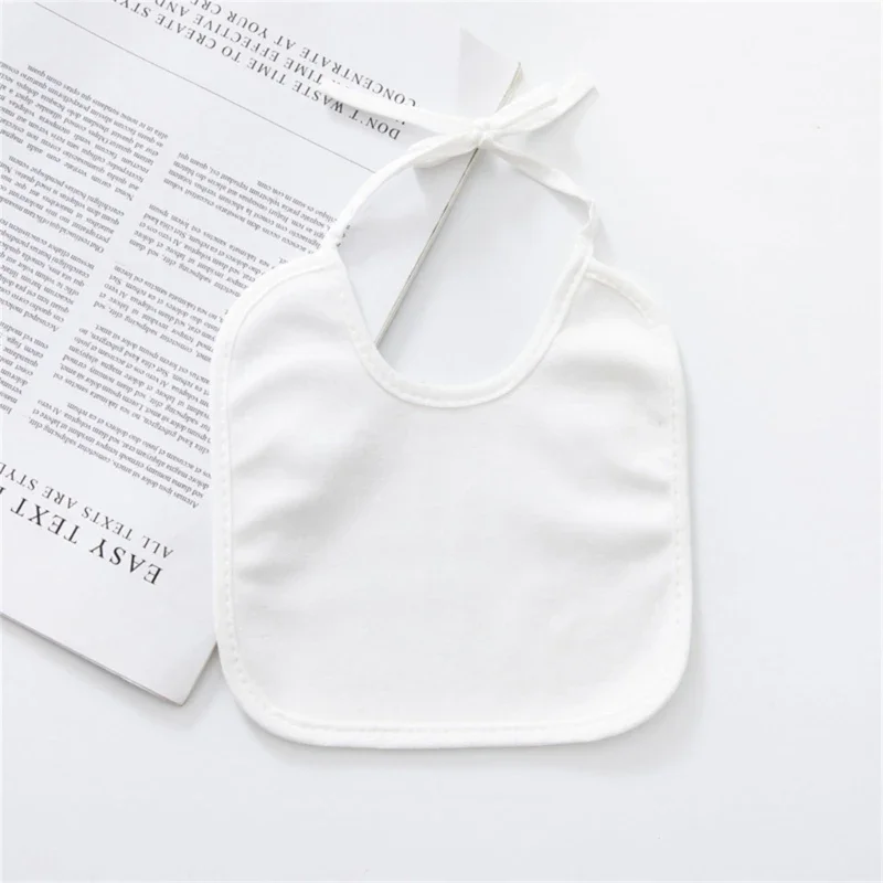 White Cotton Baby Bibs for Painting, Pack of 10pcs Drool Bib Adjustable Strap Burp Cloth Waterproof Saliva Towel Set