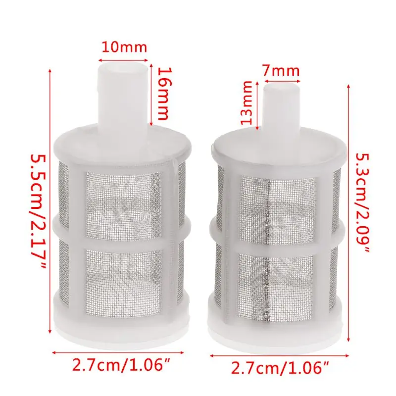 Aquarium Intake Filter Stainless Steel Mini Mesh Cover Fish for Tank Water Pump Filter Accessories Fits 7mm 10mm ID Tube