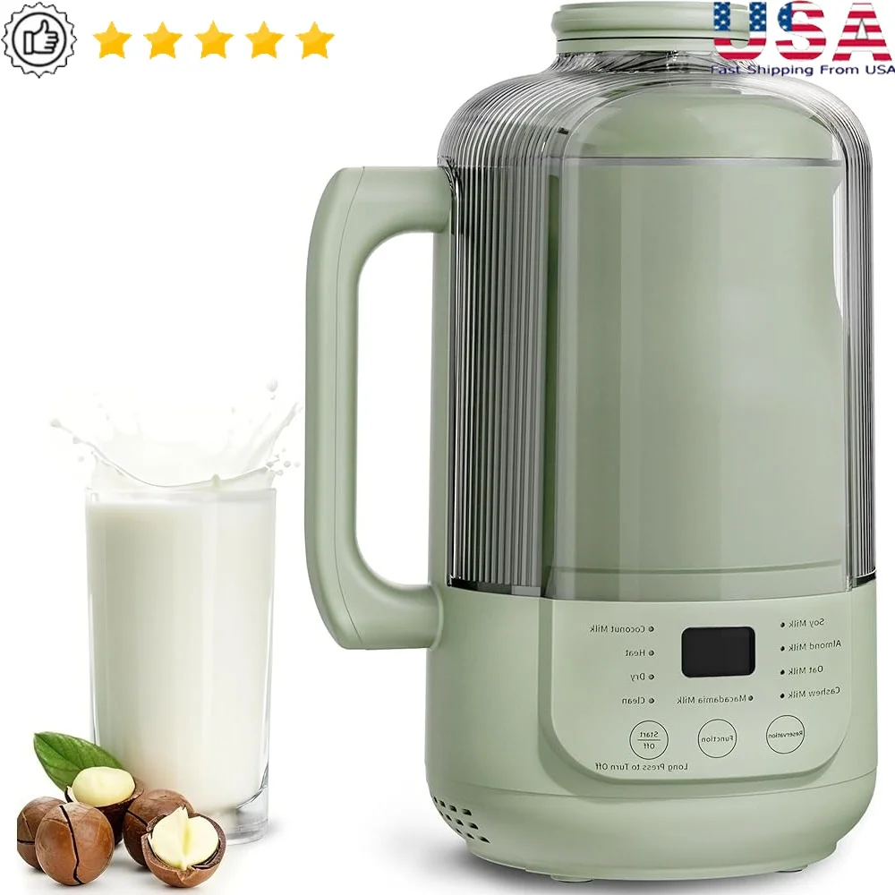 

9 in 1 Nut Milk Maker Low Noise Soy Almond Oat Plant Based Milk Machine Automatic Non Dairy High Speed Nutmilk Blender
