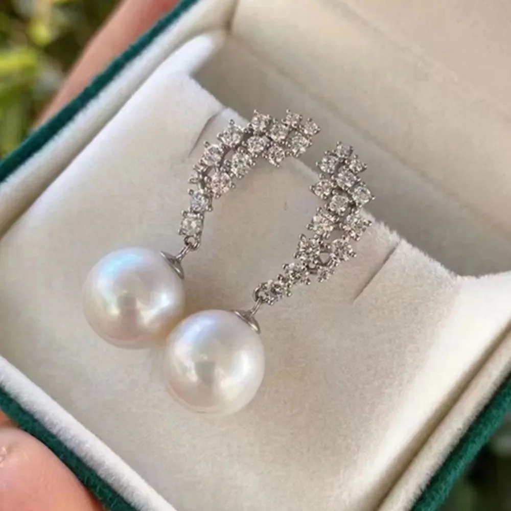 

Жемчуг AAA 8-9 мм, 9-10 мм, 7-8 мм, ювелирные изделия, позолоченные 18 карат, игла, полный циркон, женские серьги, медь, толстое золото, жемчуг AKOYA, серебро 925 s