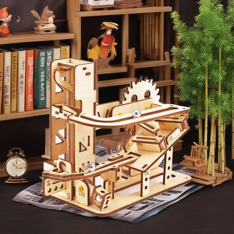 

3D деревянная игрушка-конструктор «Мармеладная дорожка» для детей, механическая трасса для шариков, сборная модель для самостоятельной сборки, развивающая головоломка Монтессори