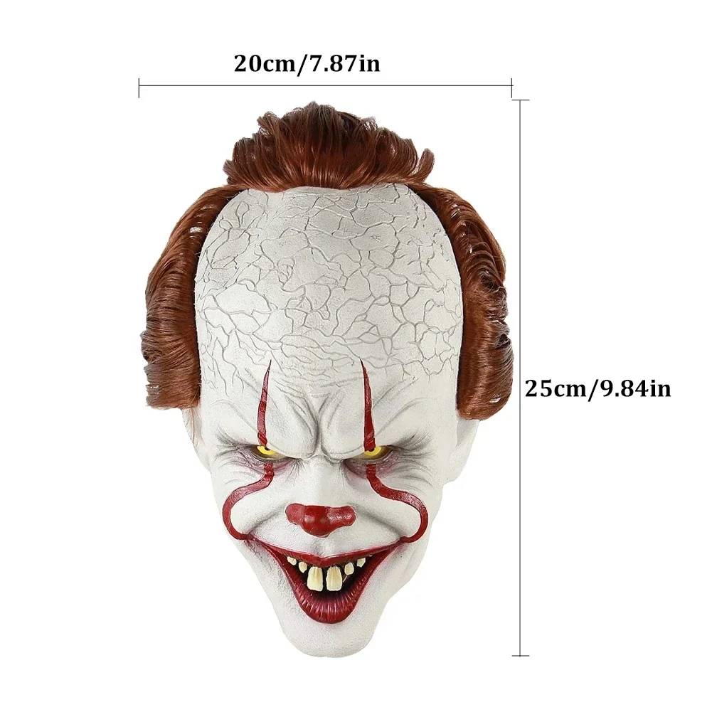 Máscara de halloween luminescente stephen king's it máscara pennywise horror palhaço coringa máscara de palhaço halloween cosplay traje adereços