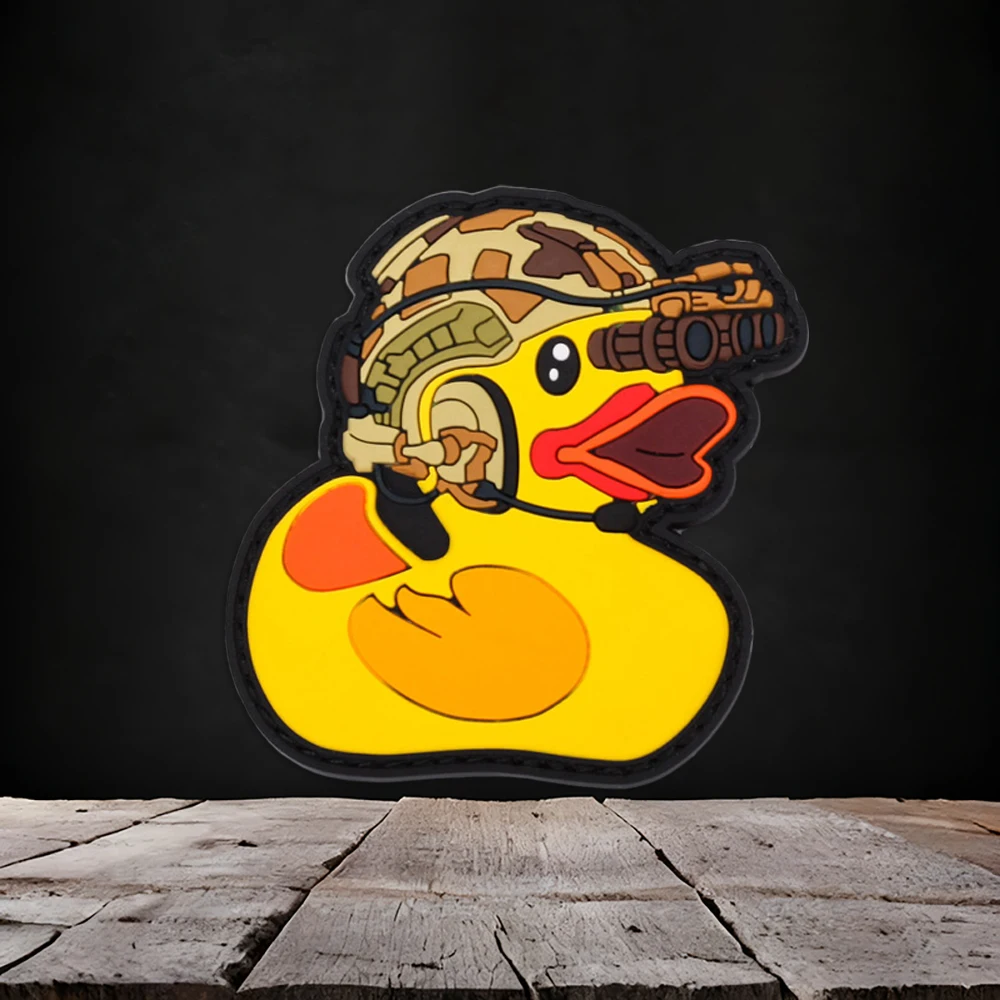Patch d'observation de canard en PVC pour gilets tactiques/bretelles, patch autocollant, patch moral en PVC auto-agrippant, patch pour sac à dos, patch pour vêtements, patch en caoutchouc souple