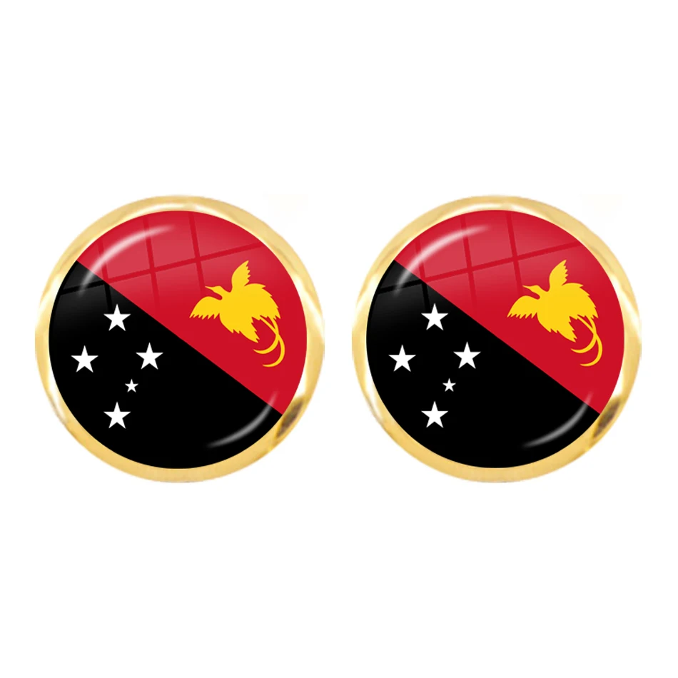 National Flag South Africa,Mozambique,Liberia,Cameroon,Cape Verde,Papua New Guinea,Algeria,Belgium,Portugal Stud Earrings Women