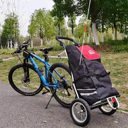 Compact Folding Cargo Bike Trailer with a Free Large Shopping Bag 63L Volume