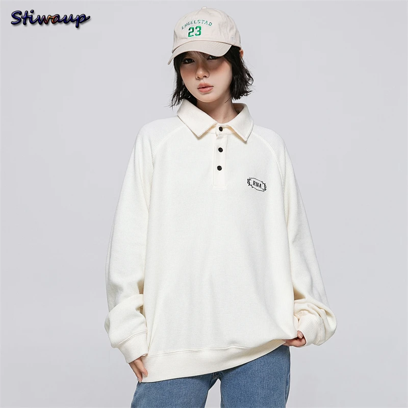 

Women's Harajuku Fashion New Sweatshirt Woman Solid Color Embroidery Sweatshirts with Print for Couples Pullovers Men Sweater