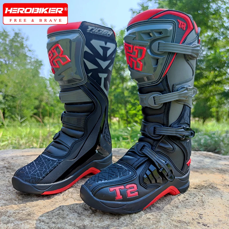 

Men's Motorcycle Boots Waterproof Motocross Racing Boots Anti Fall Riding Equipment Wear-resistant Rally Shoes Safety Riding