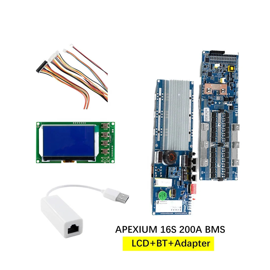 Système de gestion intelligent de batterie solaire, boîtier de batterie au lithium-ion, bricolage, Lifepo4, BMS, 51.2V, 100A, 150A, 200A, 48V