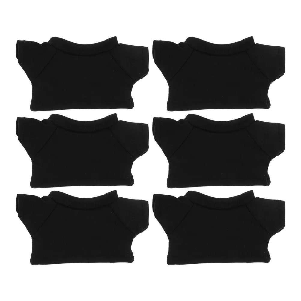 

6Pcs Adorable Bear T-Shirt Set for Stuffed Bears Comfortable Fabric Mini Animal Shirt Easy Wear Style Cute Home Office Travel