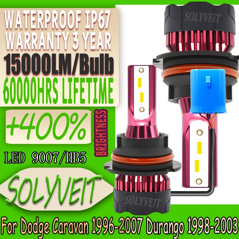

Enhanced Night Driving Visibility 15000LM/bulb Headlight LED For Dodge Caravan 1996-2007 Durango 1998-2003 1999 2000 2001 2002
