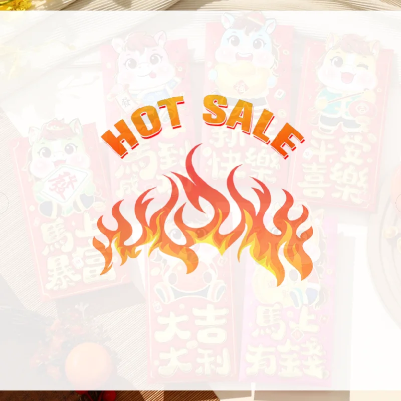 

6Pcs 2026 Horse Year Cartoon New Year Red Packet Lucky Red Envelope Creative Spring Festival Birthday Wedding Lucky Money Pouch