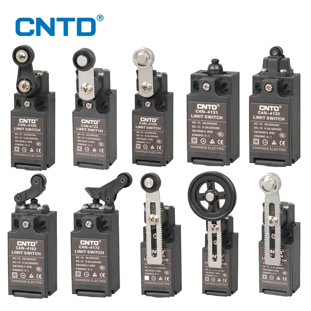 CNTD Vertical Limit Switch C4N Series 1NC1NO IP66 Travel Switch Contact Roller C4N-4120 C4N-4122 C4N-4125 C4N-4131