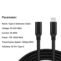 Type C extension cable,100W PD 5A 4k nindendo switch usb c cable, type c male to female Data synchronization cable 0.5m 2m 5m