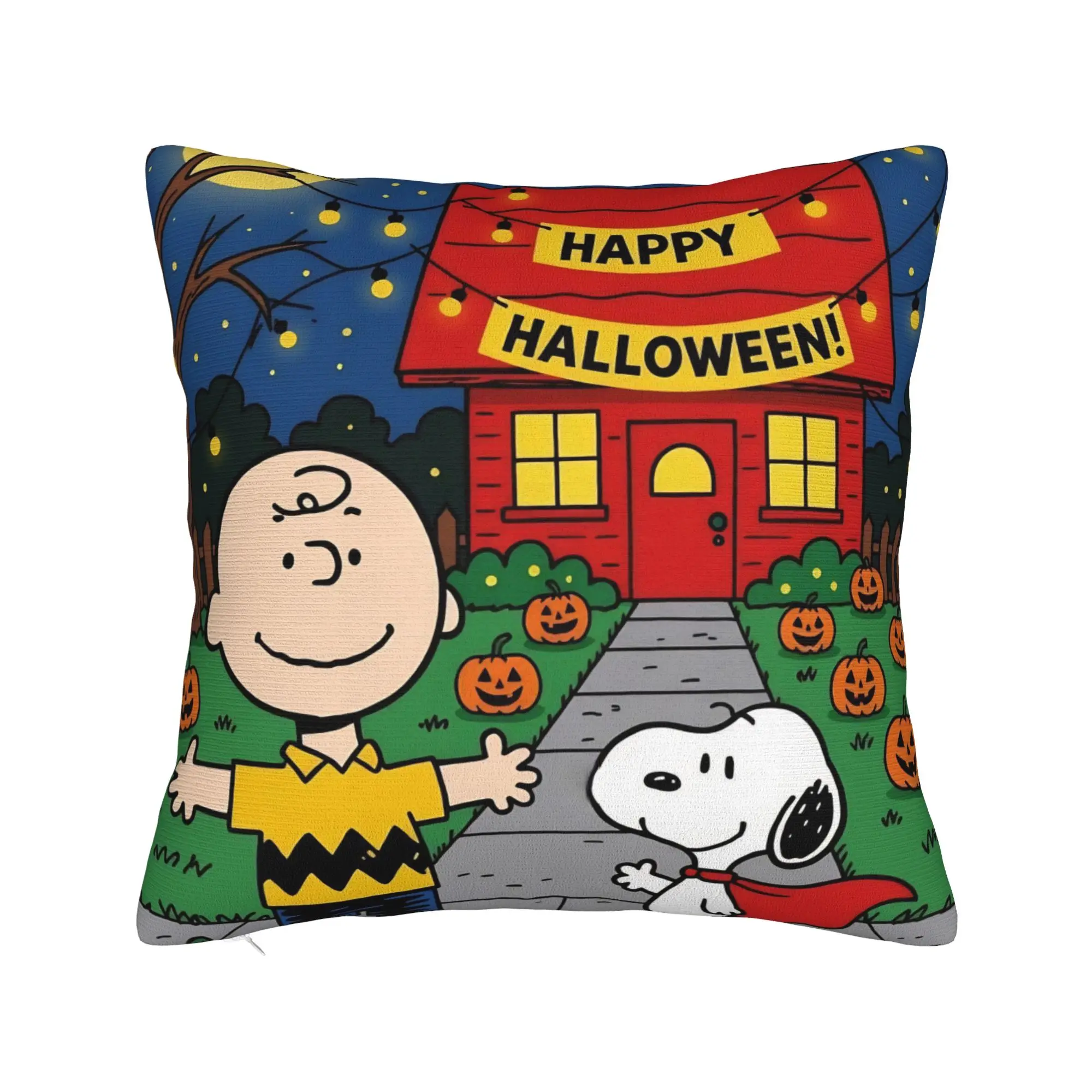Halloween Snoopys Square Pillow Cases Pumpkin Cushion Cover Fashion Zippered Decor Throw Pillow Case Cover for Home 40x40cm