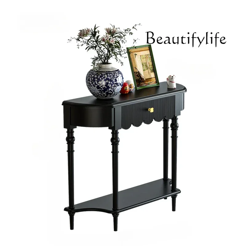 French living room entrance table simple modern light luxury corridor aisle case black