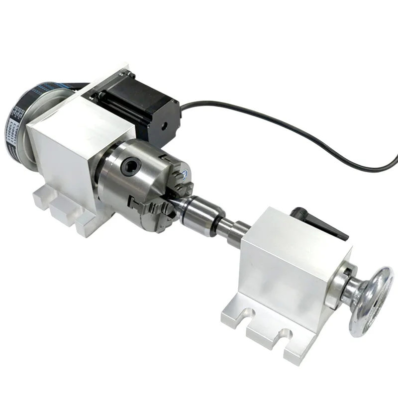 Engraving machine A axis, fourth axis, rotating axis 80/100 chuck thimble tail seat three-dimensional engraving telescopic index