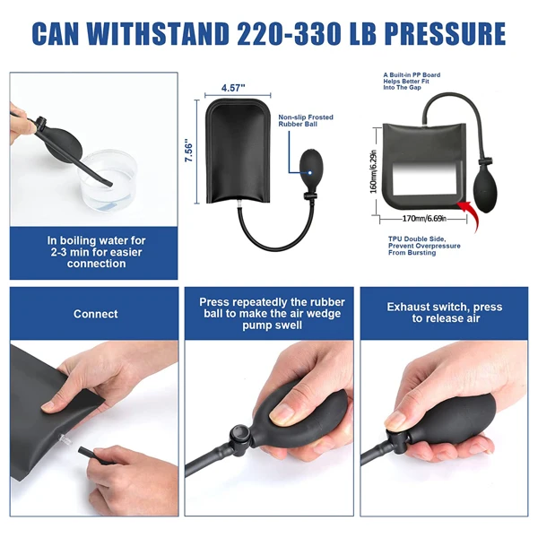 Universal 18PCS Car Door Window Emergency Out Auto Open Tool Kit Air Wedge Bag Pump Open Unlock Kit for Car Truck Unlock Lock 