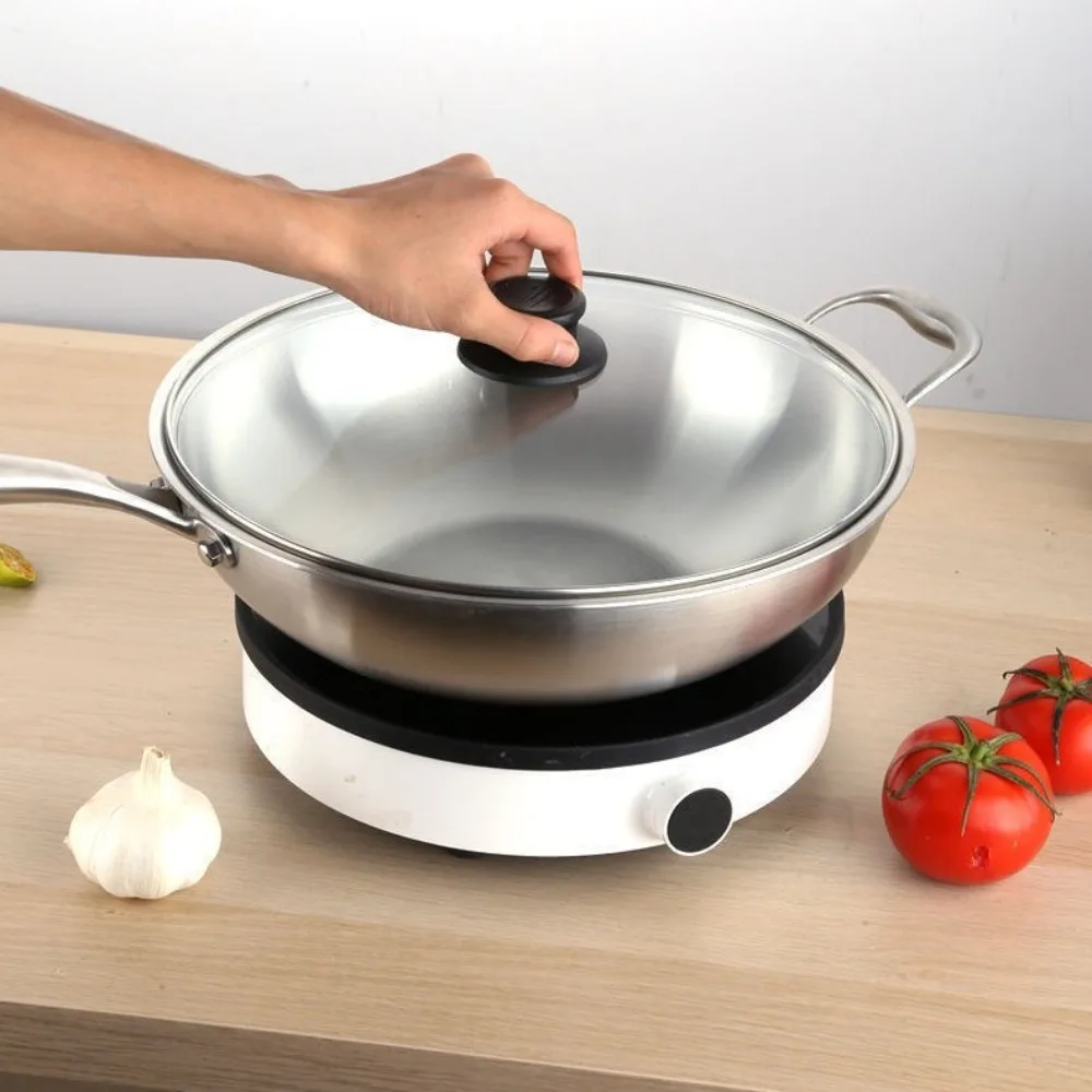 Durable Universal Pot Cover Round Visible Pot Lid Tempered Glass Knob Wok Pan Lid Kitchen Accessories