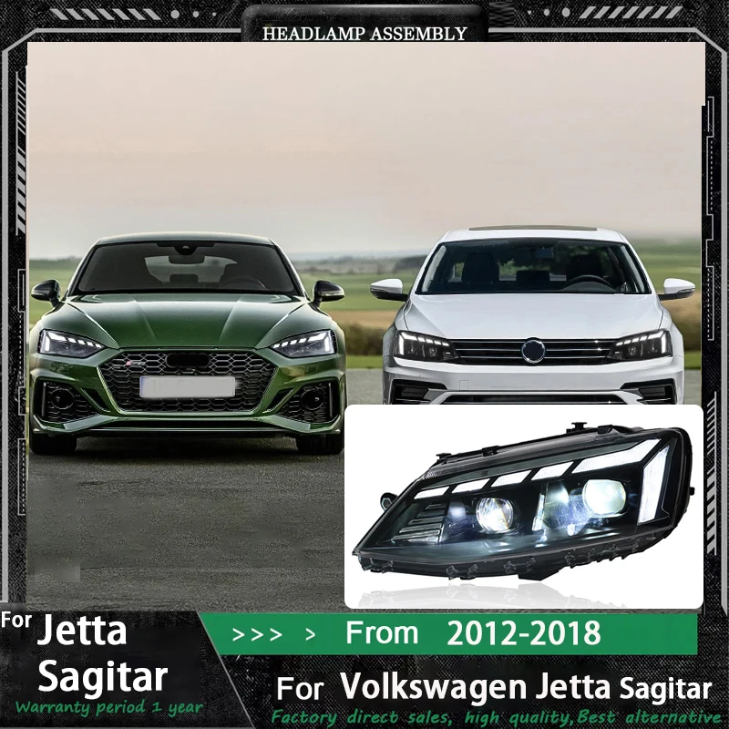 

Автомобильные фары + задние фонари для VW Jetta MK5 2012-2018 RS5 Style, полностью светодиодные автомобильные фары в сборе, аксессуары для линз проектора