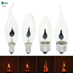 Ampoule à Filament Vintage E14 LED, Bougie à Pointe de Flamme, Simulation de enquêter Nature, Lumière Vacillante, Lampe de Décoration pour Bar, Pub, Maison, 3W, 220V