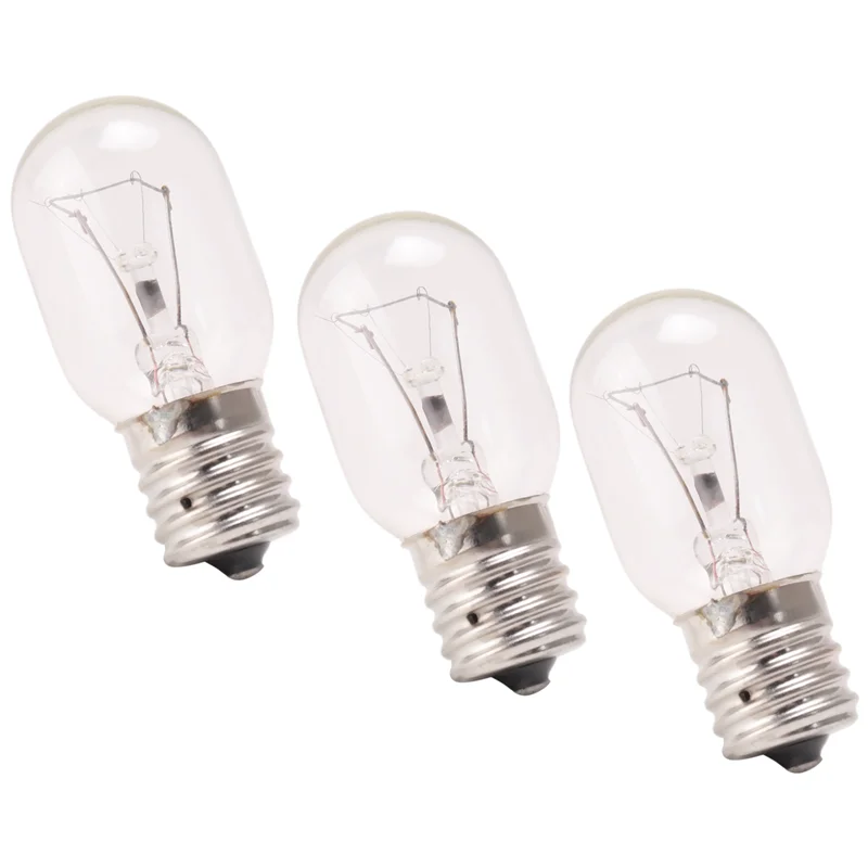 Bombilla para microondas A24P 40W E17 125V Pieza de repuesto - Ajuste exacto para microondas Whirlpool y lámparas de lava - Paquete de 3