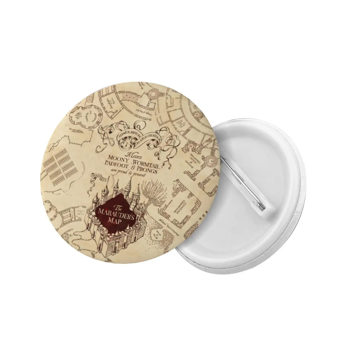 Magic Marauders Map Round Button Pin for Backpack Customizable Pinback Badges Brooches